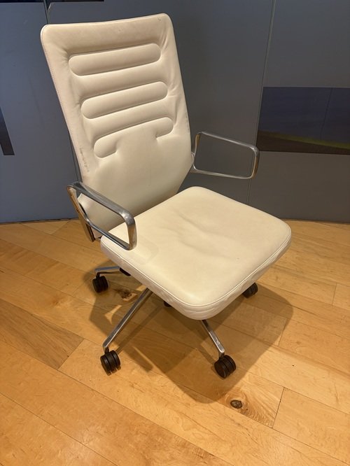 Used VITRA AC4 Executive Office Chairs - White Leather