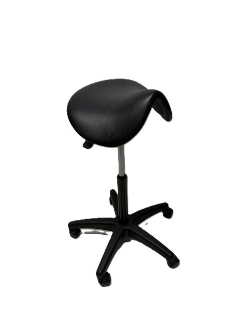 Used Black Saddle Swivel Office Chair